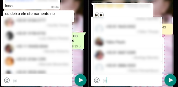 Com "@" no nome do integrante, apenas ele será notificado