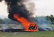 Viatura da Guarda Municipal é incendiada durante abordagem a usuários de drogas na capital