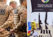Mulher é presa em Palhoça após PM encontrar arsenal em sua casa e seis quilos de drogas