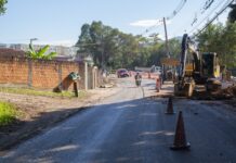 Obras da nova rotatória de Forquilhas, em São José, prosseguem após liberação da via