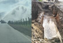 Rompimento de adutora em São José afeta água na Grande Florianópolis Litros de água jorram para o alto na rua após rompimento de adutora na Grande Florianópolis; VÍDEO
